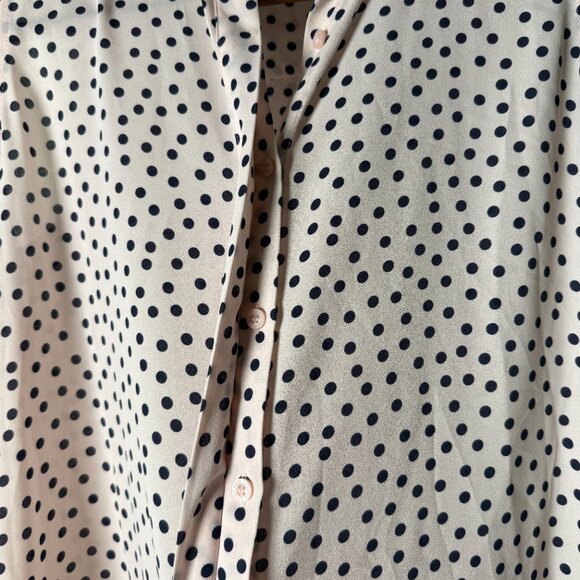 KARL LAGERFELD PARIS Sleeveless Pink & Black Polka Dot Top Sz Small - Picture 8 of 10